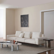 Puwabi LC709 Staggered Stainless Steel & Wood Oval Side Table Set | Contract Furniture MOQ 30