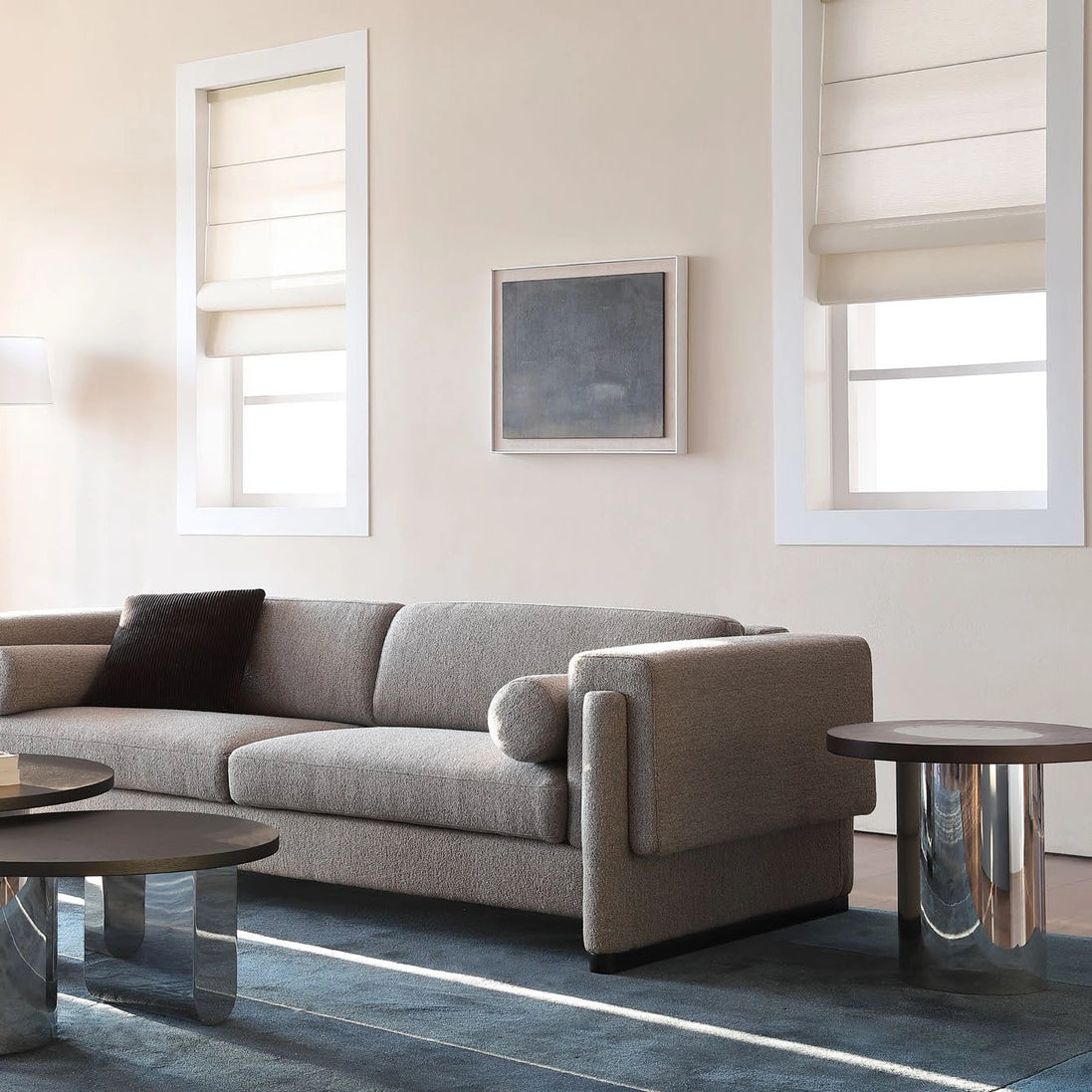 Puwabi LC709 Staggered Stainless Steel & Wood Oval Side Table Set | Contract Furniture MOQ 30