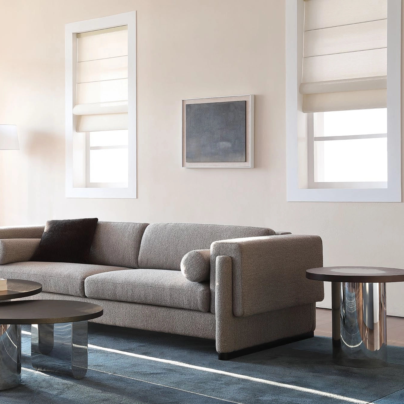 Puwabi LC709 Staggered Stainless Steel & Wood Oval Side Table Set | Contract Furniture MOQ 30