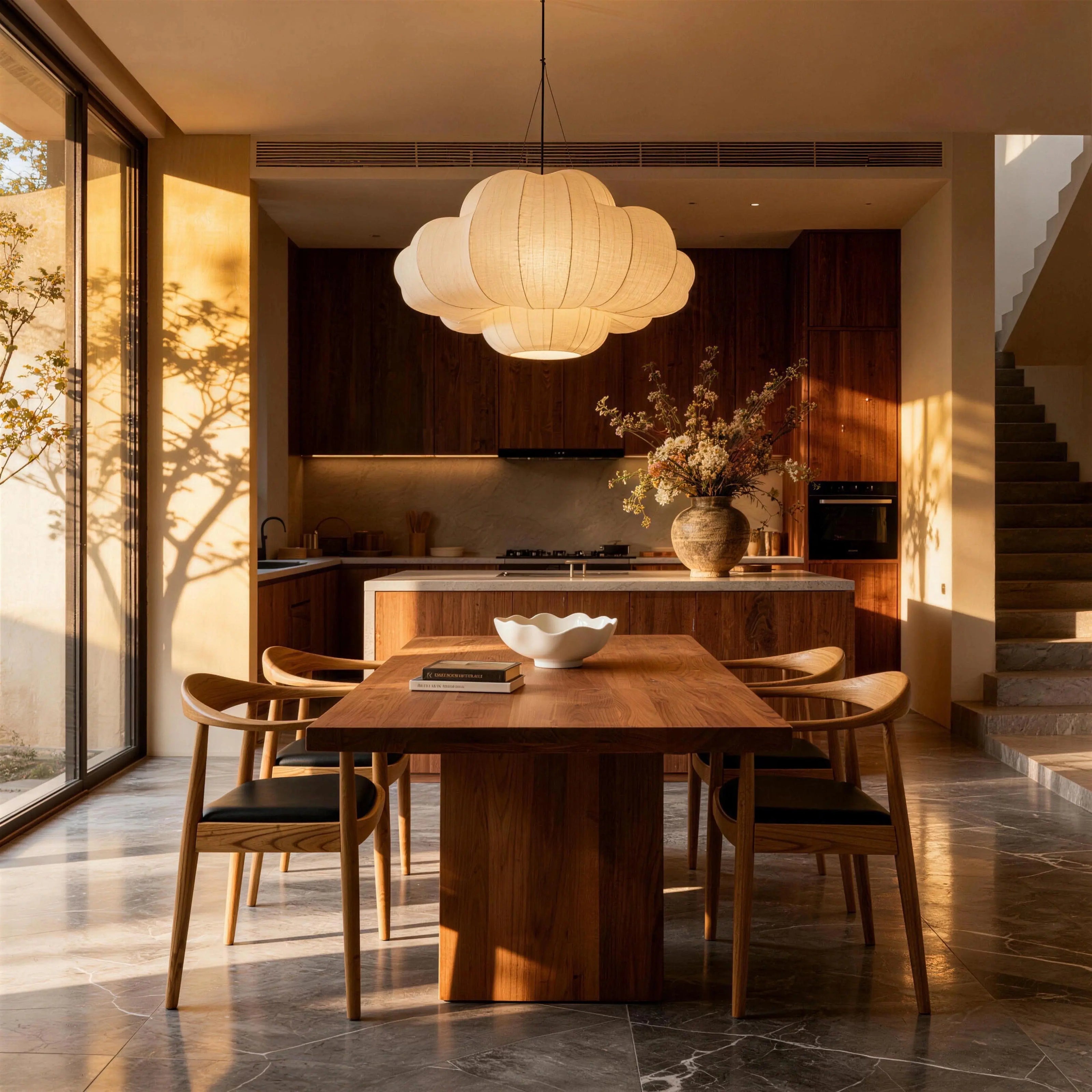 Puwabi SM024 Presidential Sculptural Ash Wood Dining Chair | Contract Furniture MOQ 50