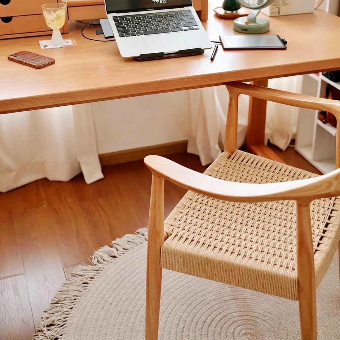 Puwabi SM078 Presidential Woven Cord Solid Ash Wood Dining Chair | Contract Furniture MOQ 50