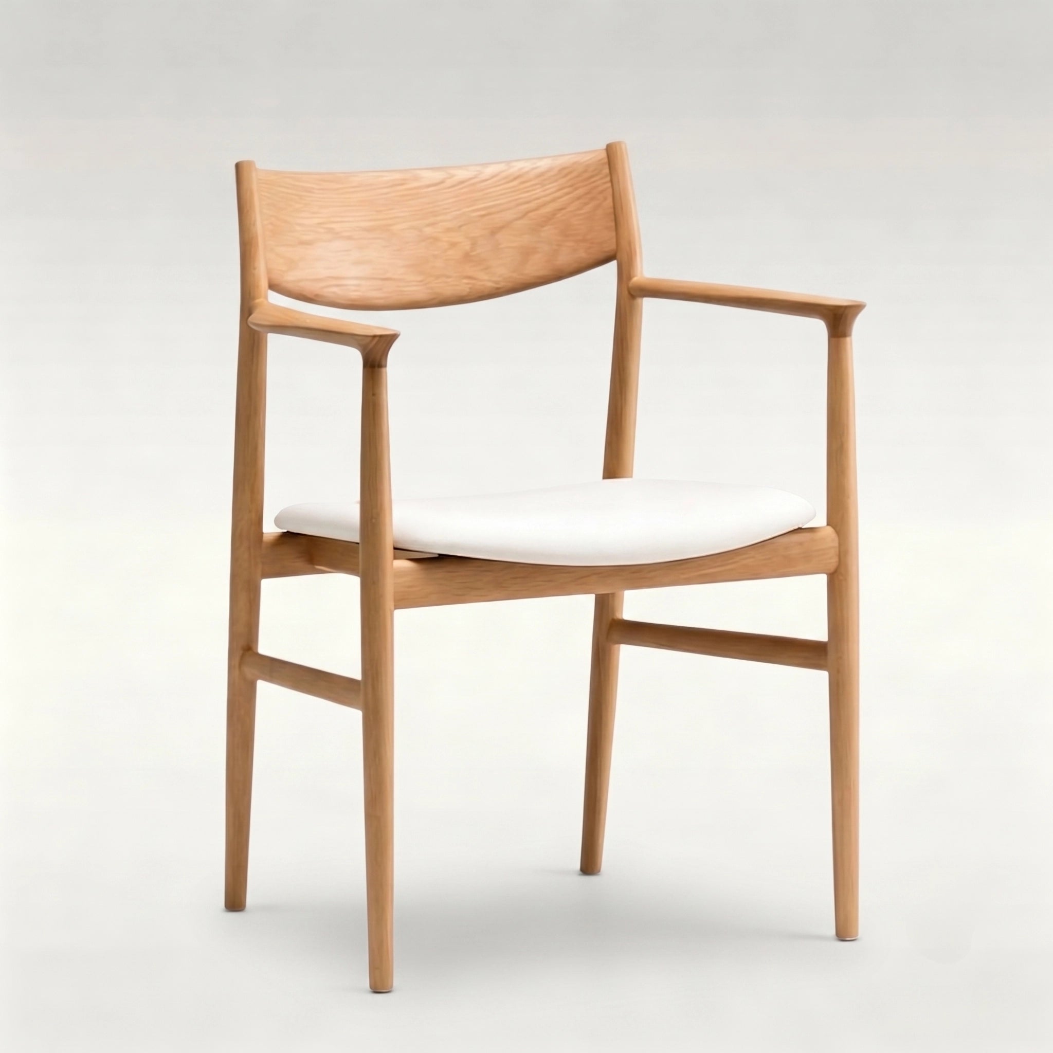 Puwabi SM202 Minimalist Curved Back Ash Wood Dining Chair | Contract Furniture MOQ 50
