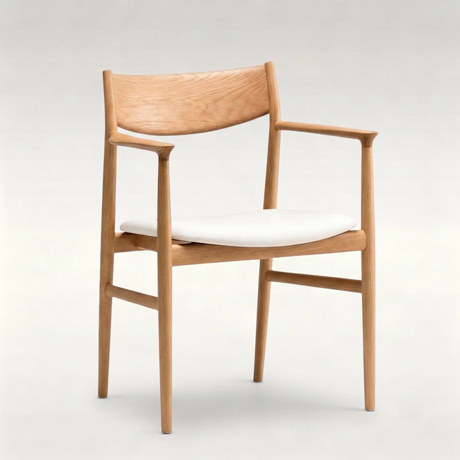Puwabi SM202 Minimalist Curved Back Ash Wood Dining Chair | Contract Furniture MOQ 50