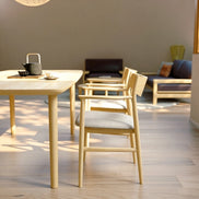 Puwabi SM202 Minimalist Curved Back Ash Wood Dining Chair | Contract Furniture MOQ 50