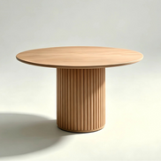 Puwabi T741 FAS Ash Fluted Pedestal Contract Dining Table | Contract MOQ 2