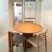 Puwabi T741 FAS Ash Fluted Pedestal Contract Dining Table | Contract MOQ 2