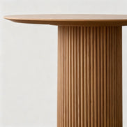 Puwabi T741 FAS Ash Fluted Pedestal Contract Dining Table | Contract MOQ 2