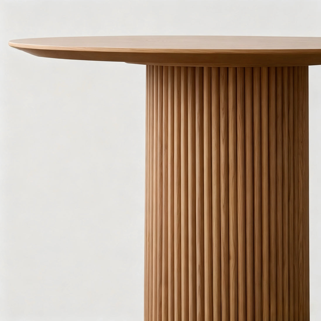 Puwabi T741 FAS Ash Fluted Pedestal Contract Dining Table | Contract MOQ 2
