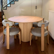 Puwabi T741 FAS Ash Fluted Pedestal Contract Dining Table | Contract MOQ 2
