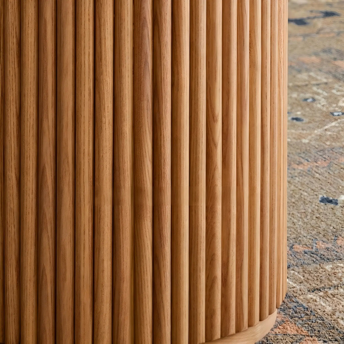 Puwabi T741 FAS Ash Fluted Pedestal Contract Dining Table | Contract MOQ 2