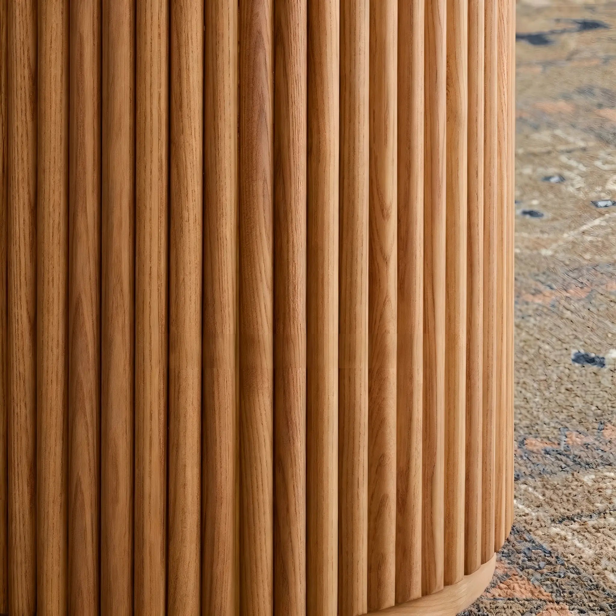 Puwabi T741 FAS Ash Fluted Pedestal Contract Dining Table | Contract MOQ 2