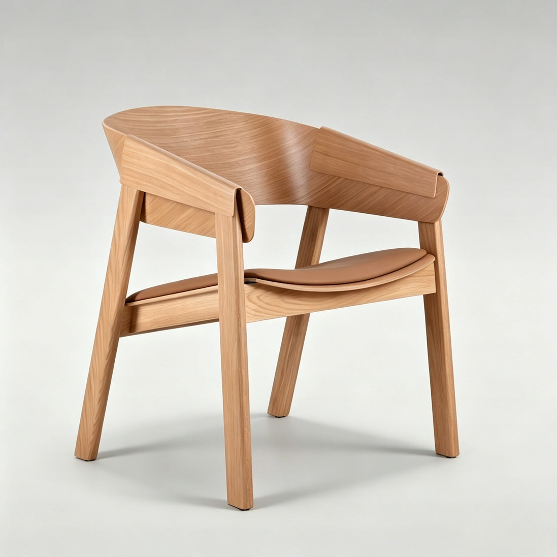 Puwabi X3108 Solid Oak Minimalist Lounge Chair | Contract MOQ 50