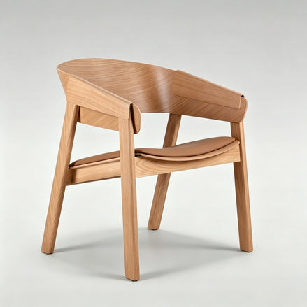 Puwabi X3108 Solid Oak Minimalist Lounge Chair | Contract MOQ 50