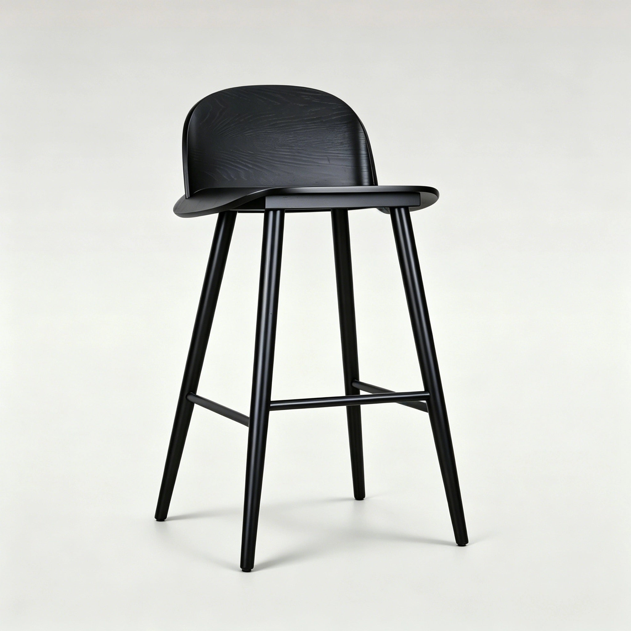 Puwabi X5078 Solid Ash Minimalist Contract Bar Stool | Contract MOQ 50