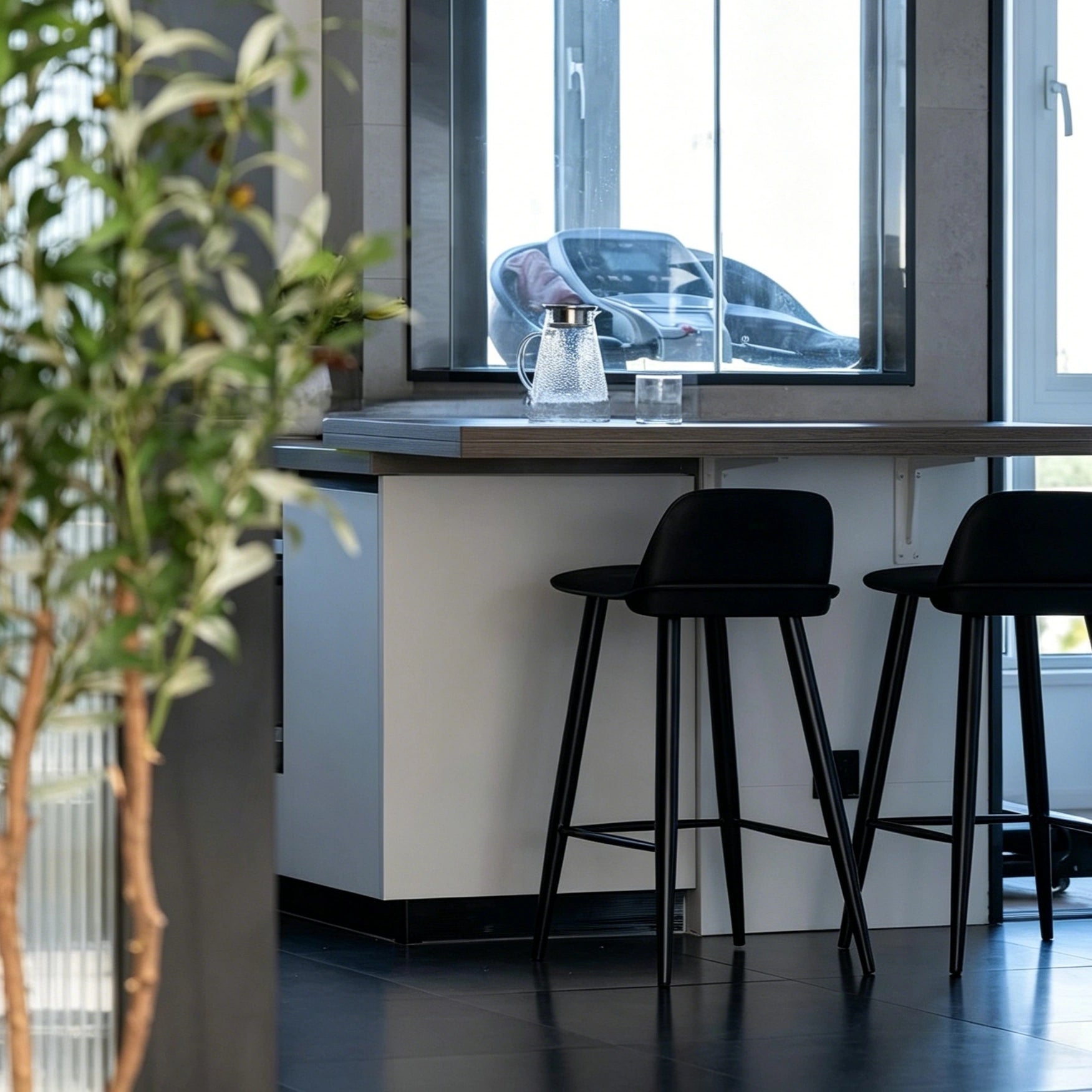 Puwabi X5078 Solid Ash Minimalist Contract Bar Stool | Contract MOQ 50