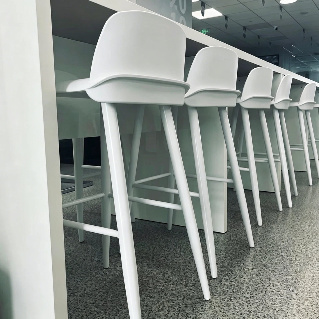 Puwabi X5078 Solid Ash Minimalist Contract Bar Stool | Contract MOQ 50