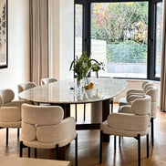 Puwabi X6124 Segmented Upholstered Metal Contract Dining Armchair | Contract MOQ 50