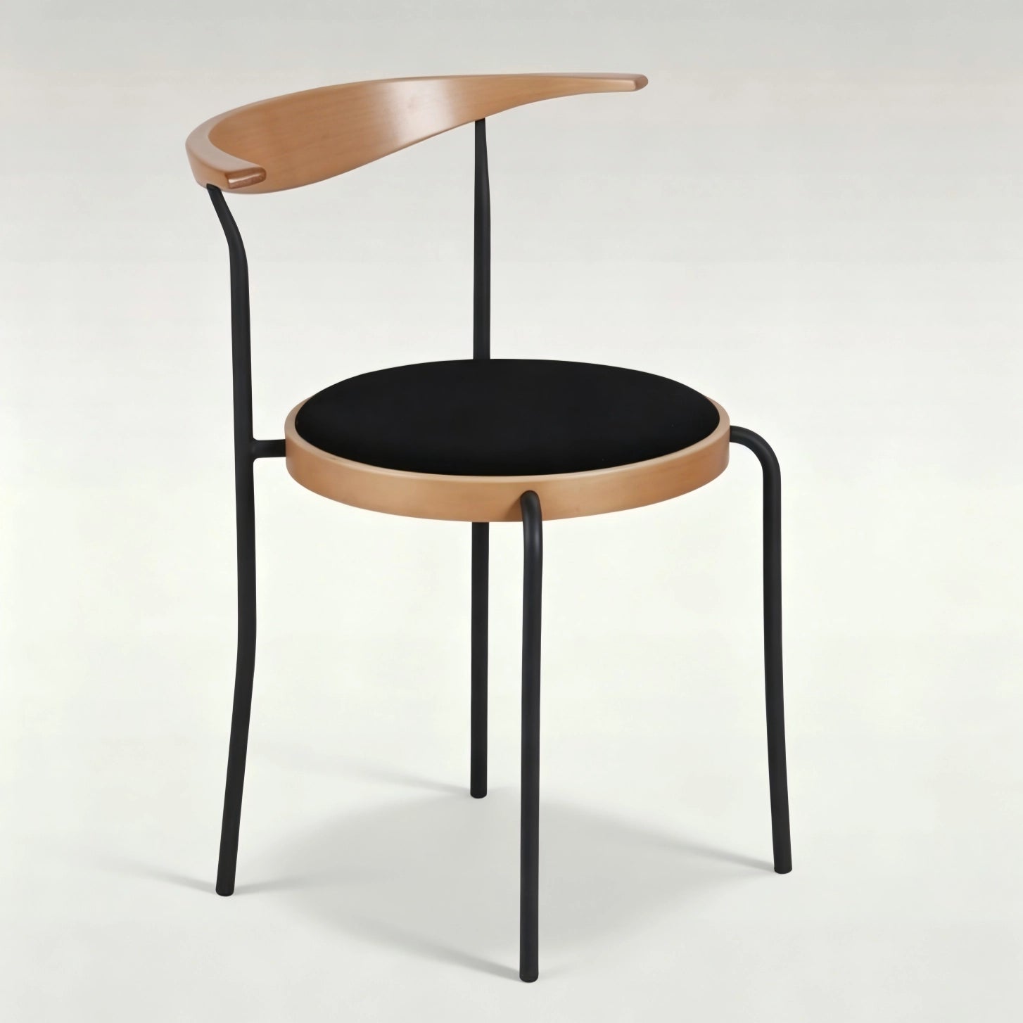 Puwabi X6237 Minimalist Floating Crescent Metal Dining Chair | Contract Furniture MOQ 50