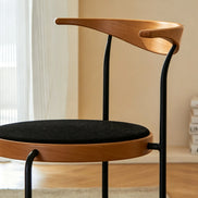 Puwabi X6237 Minimalist Floating Crescent Metal Dining Chair | Contract Furniture MOQ 50