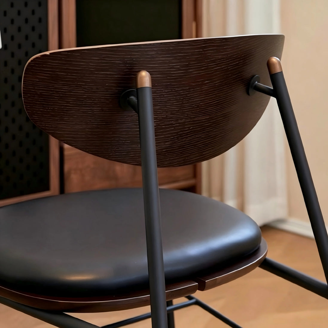 Puwabi X3041 Compass-Leg Contract Dining Chair with wooden seat and backrest, modern design, suitable for commercial dining spaces
