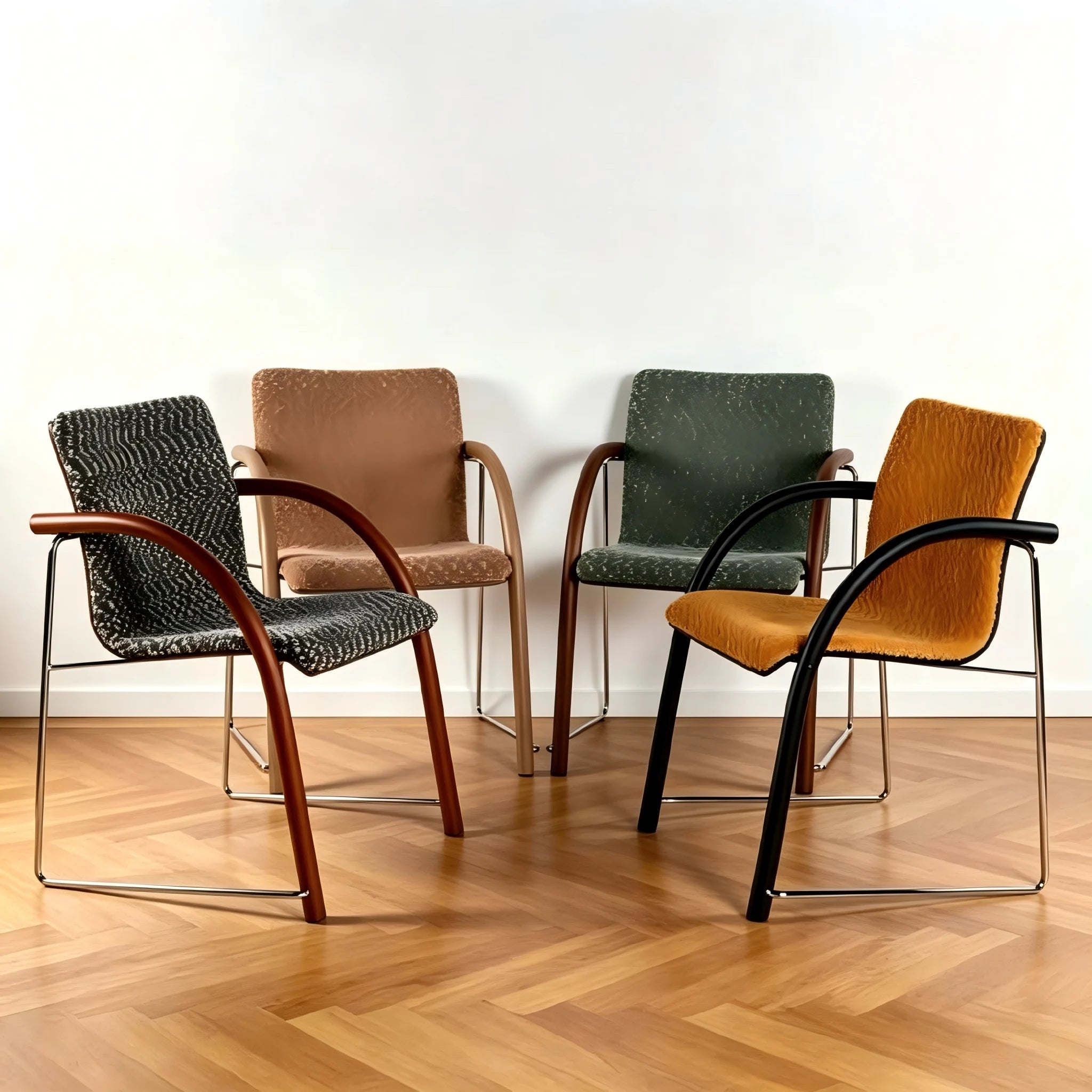 Puwabi X6209 solid ash and stainless steel dining armchair with sleek design and cushioned seat for contract dining spaces