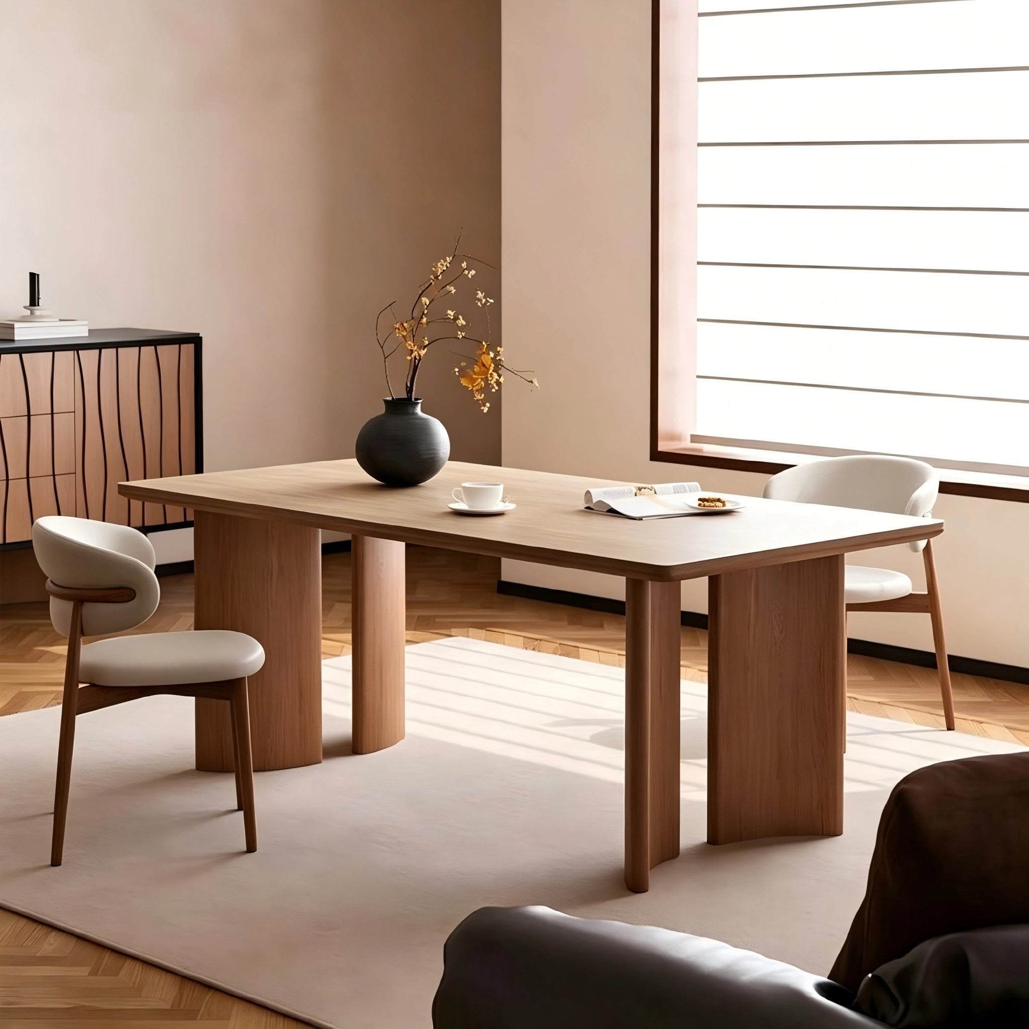 Puwabi T744 Geometric Pedestal Contract Dining Table | Contract MOQ 2