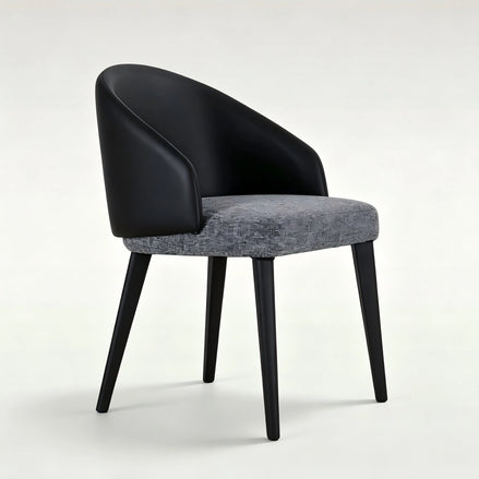 Puwabi X3047 mixed-material barrel contract dining chair with wooden legs and upholstered seat, modern design for commercial use