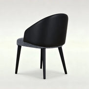 Puwabi X3047 mixed-material barrel contract dining chair with wooden legs and upholstered seat, modern design for commercial spaces