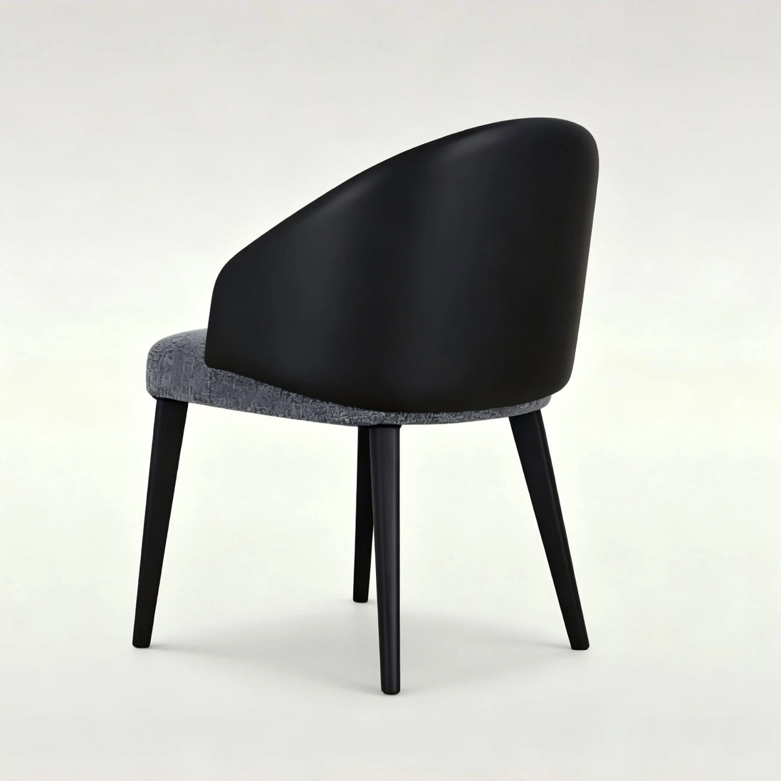 Puwabi X3047 mixed-material barrel contract dining chair with wooden legs and upholstered seat, modern design for commercial spaces