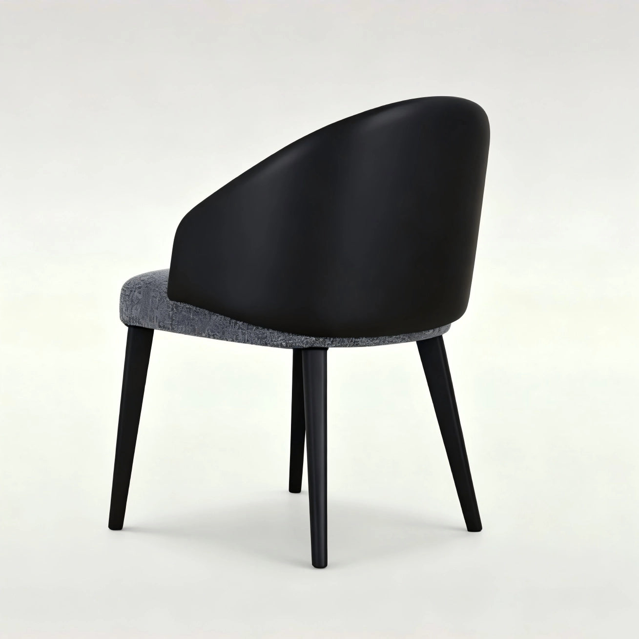 Puwabi X3047 mixed-material barrel contract dining chair with wooden legs and upholstered seat, modern design for commercial spaces