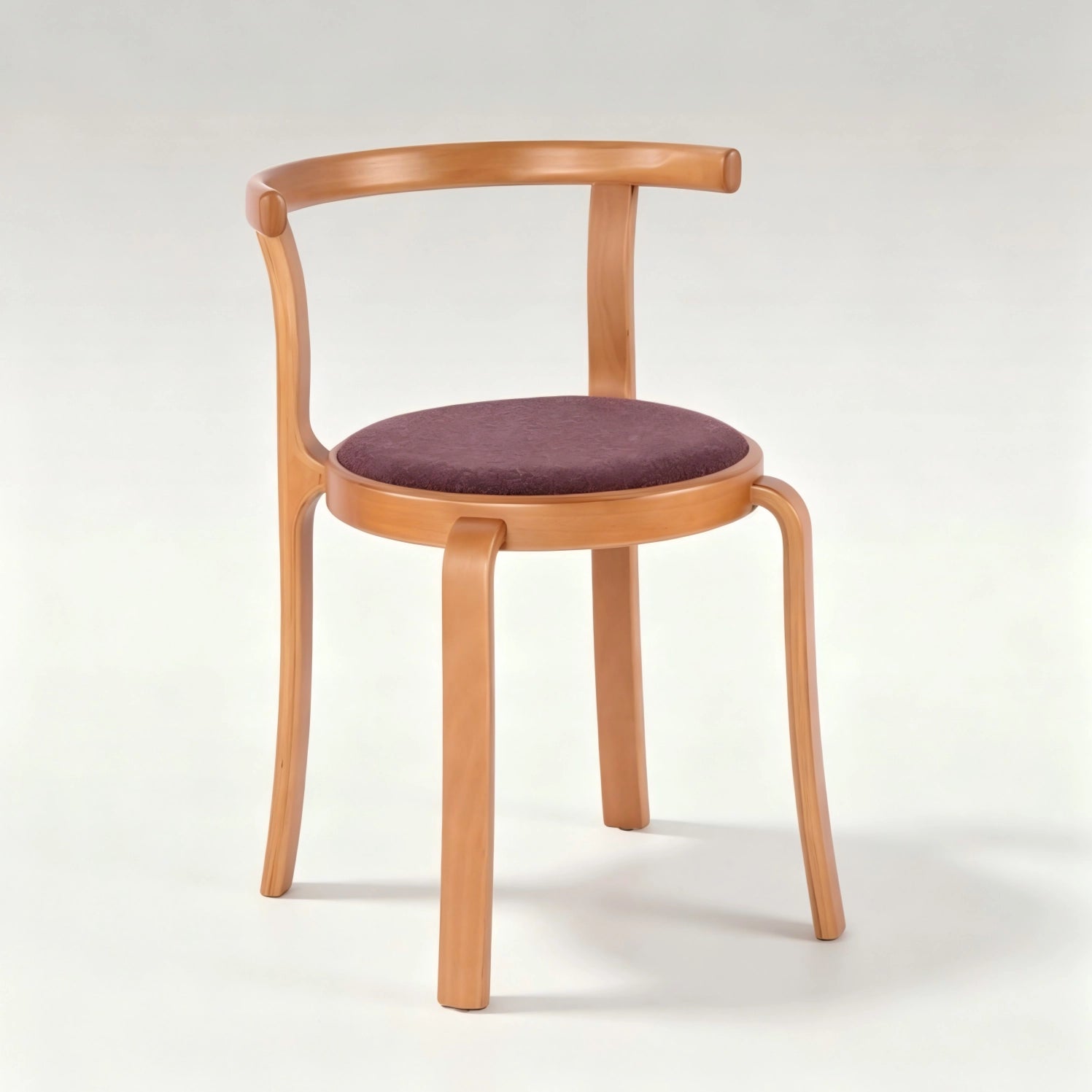 Puwabi X6226 continuous bentwood contract dining chair with sleek curved back and wooden finish, ideal for modern dining spaces