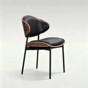 Puwabi X6202 walnut bentwood contract dining chair with curved backrest and sleek wooden legs, designed for commercial dining spaces