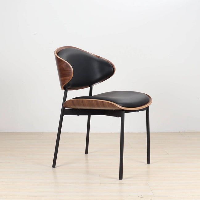 Puwabi X6202 walnut bentwood contract dining chair with sleek curved design, ideal for modern restaurant or dining settings