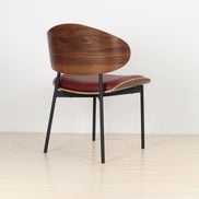 Walnut Bentwood Contract Dining Chair by Puwabi, model X6202, showcasing sleek curved design and sturdy construction.