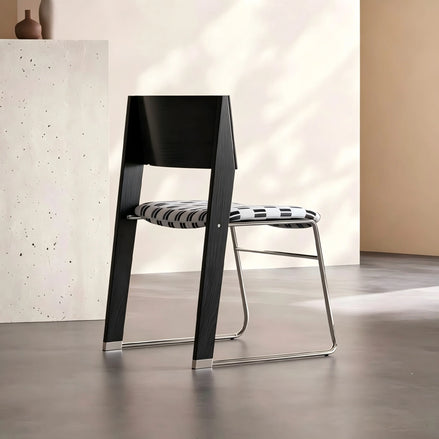 Puwabi X6210 architectural mixed-material dining chair with sleek design, featuring wooden and metal elements for modern contract dining spaces.