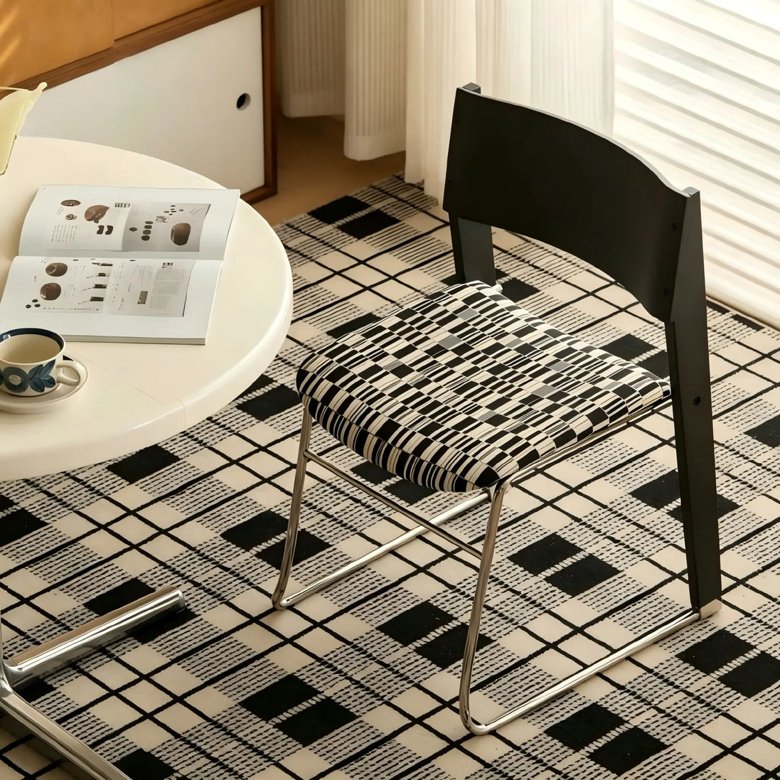 Puwabi X6210 architectural mixed-material dining chair with sleek design and sturdy frame, ideal for contract dining spaces.
