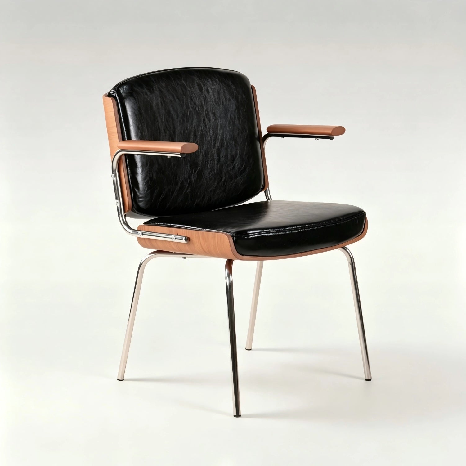 Puwabi X6144 Bauhaus tubular steel dining chair with sleek modern design, stackable for contract dining settings.