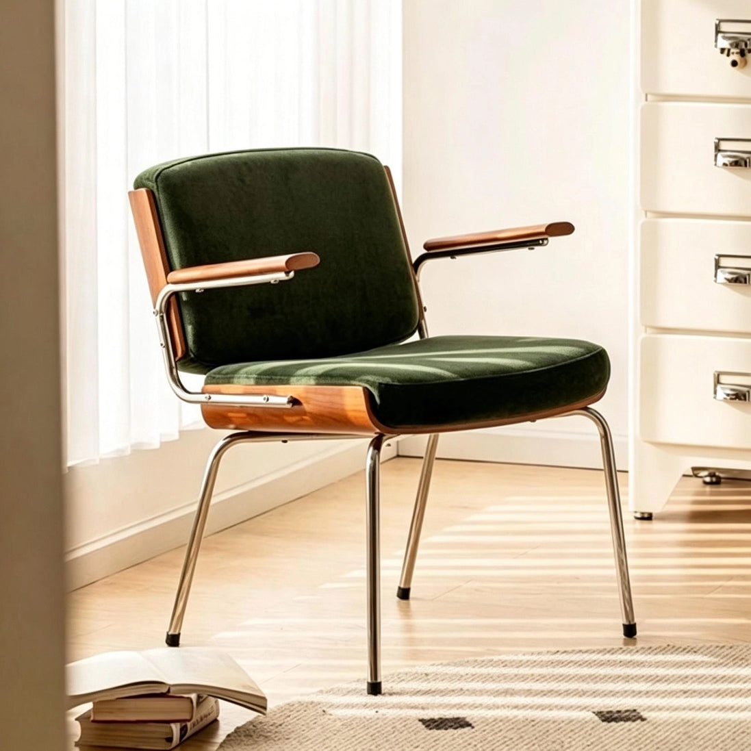 Puwabi X6144 Bauhaus tubular steel contract dining chair with sleek design and cushioned seat, ideal for modern restaurant settings