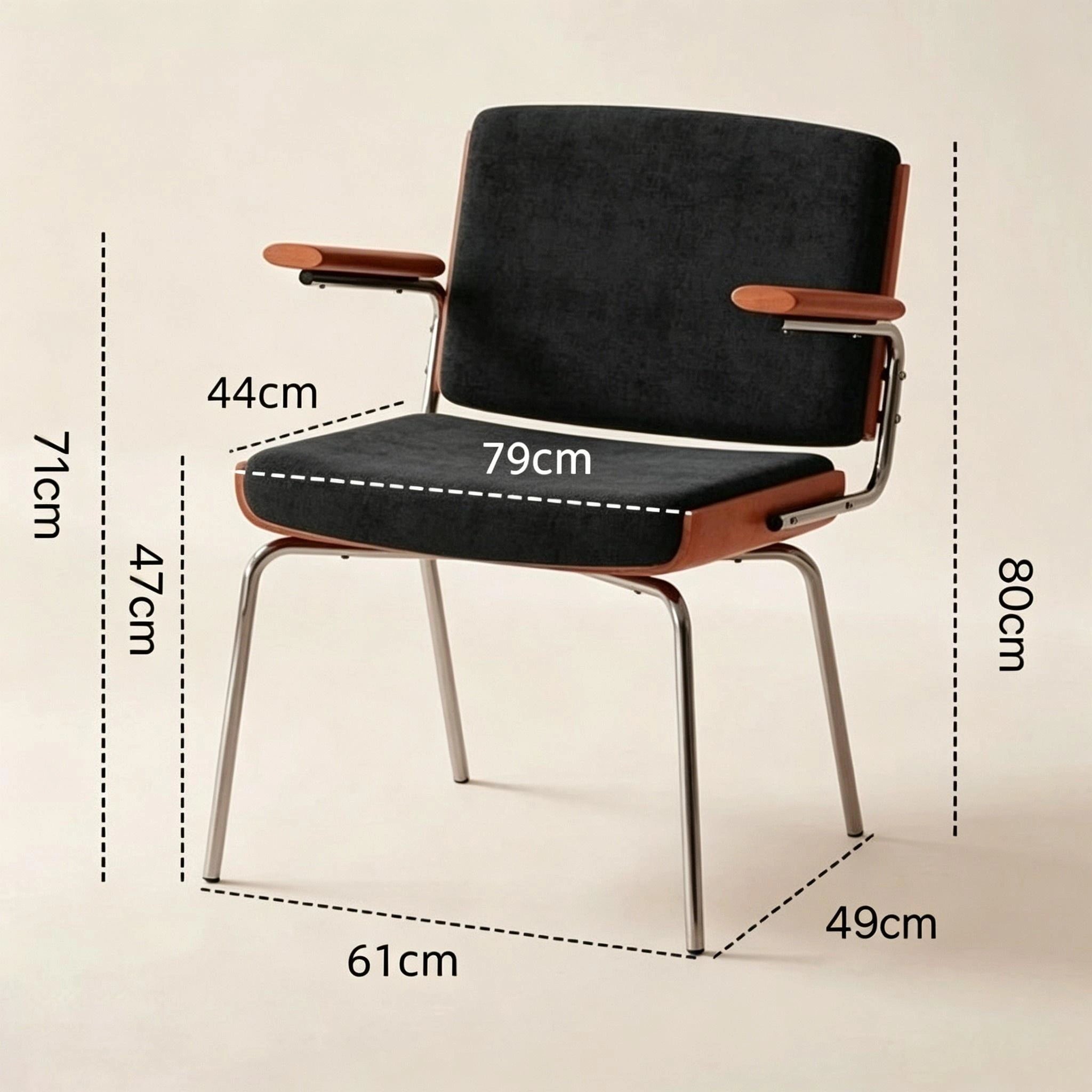 Puwabi X6144 Bauhaus tubular steel dining chair with sleek design, ideal for modern contract dining settings.