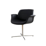Puwabi X6049 sculptural leisure chair with modern design, smooth curved surface and sturdy structure, in a neutral color.