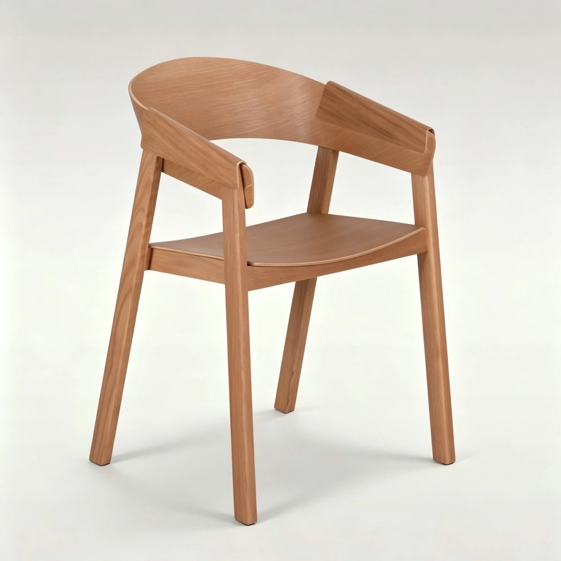 Puwabi X3026 minimalist wooden dining chair with sleek design and smooth finish, ideal for modern contract dining settings