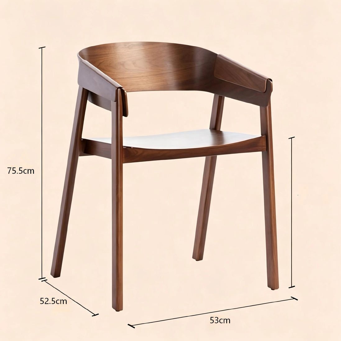 Puwabi X3026 minimalist wooden contract dining chair with sleek design and smooth finish, suitable for modern dining spaces.