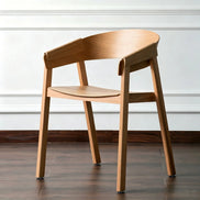 Minimalist wooden Puwabi X3026 dining chair with smooth finish and clean design, ideal for modern contract dining spaces.