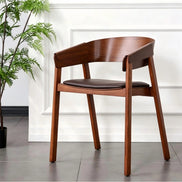 Minimalist wooden Puwabi X3026 dining chair with clean lines and natural finish, ideal for modern contract dining spaces.